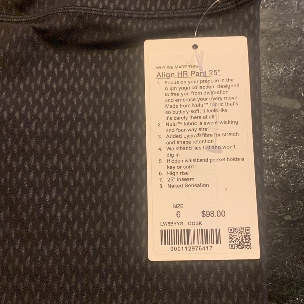 Lululemon Align HR Pant 25”, size 6, NWT - Picture 2 of 2